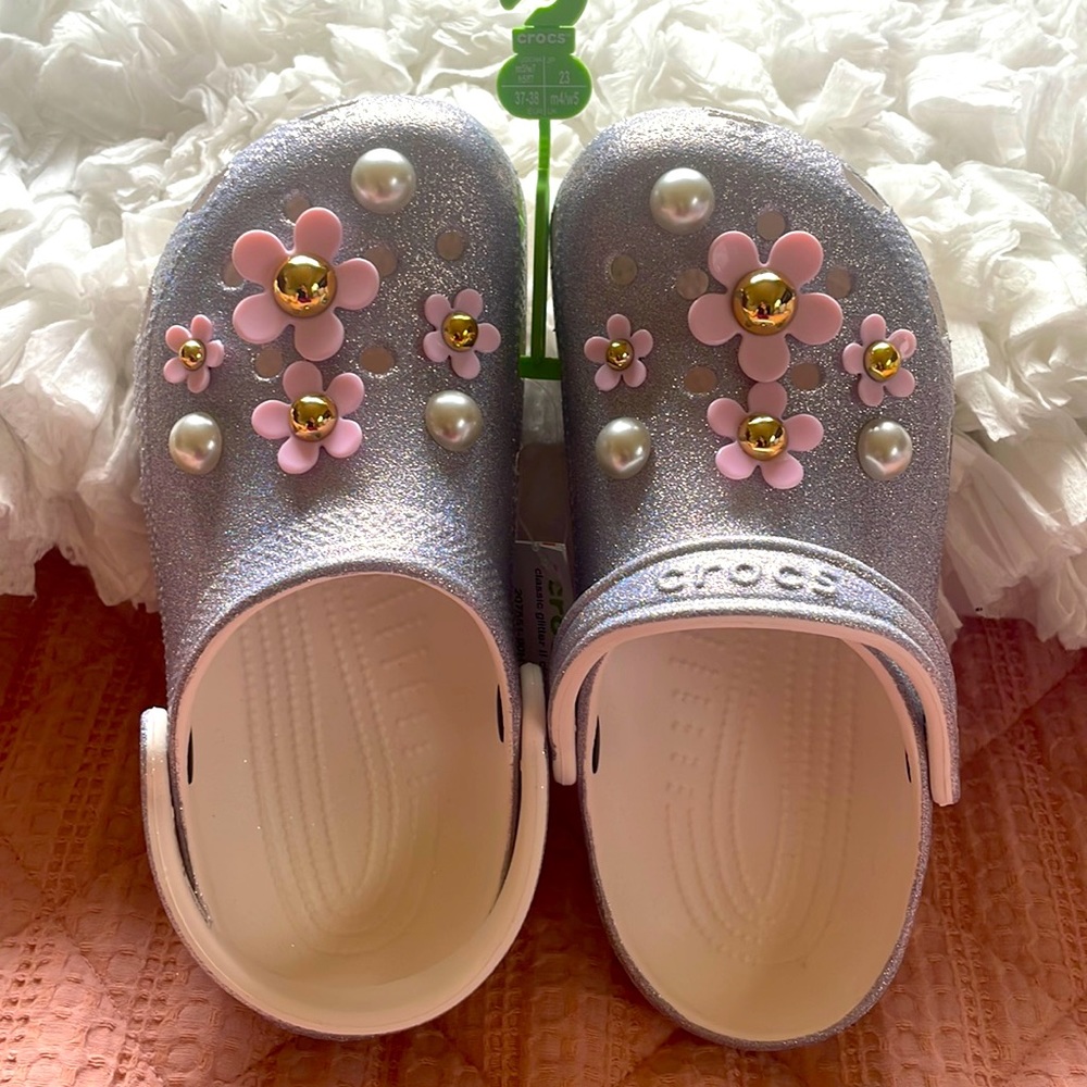 Set 14 crocs charms daisy flowers and pearls